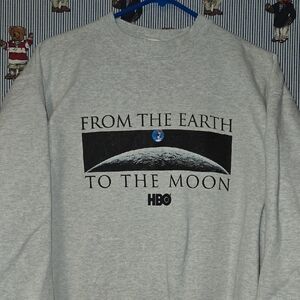 Vintage HBO Sweatshirt with Moon Graphic From The Earth To The Moon Usa Made